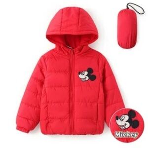 NEW Disney Red Mickey Mouse puffer Jacket unisex